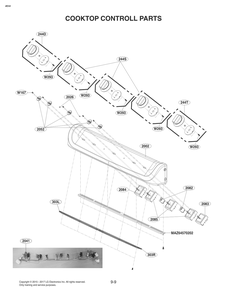 Cooktop Controll Parts Diagram and Parts List for FD1784LS ABDLLGA LG Range