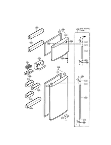 Door And Shelving Diagram and Parts List for LRTPC2031NI  LG Refrigerator