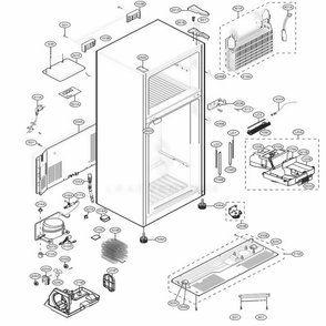 Case Parts Diagram and Parts List for LTCS20220W ASWCNA3 LG Refrigerator