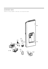 Dispenser Parts Diagram and Parts List for GC-L28ANKXM ASBCNA0 LG Refrigerator