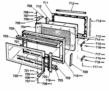 Door Parts Diagram and Parts List for 7218815180  Kenmore Microwave