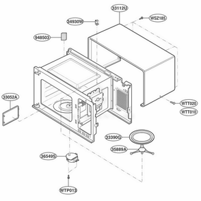 Oven Cavity Parts Diagram and Parts List for YKCMS145JWH0 AMWEKAC LG Range