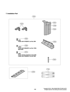 Installation Part Diagram and Parts List for GR-617AGPPM ASWCNA0 LG Refrigerator