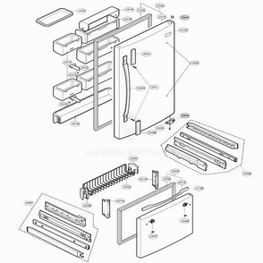 Door Parts 1 Diagram and Parts List for LRDC20731WW ASWCLGY LG Refrigerator