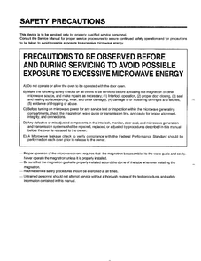 Safety Precautions Diagram and Parts List for MA-880MW  LG Microwave
