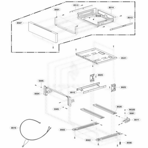 Drawer Parts Diagram and Parts List for LRG3060ST FSTELGA LG Range