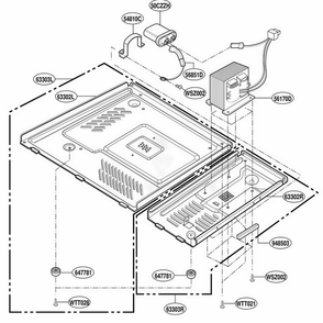 Base Plate Parts Diagram and Parts List for MT1135SGB SGEWRP LG Range