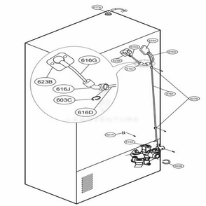 Valve And Water Tube Parts Diagram and Parts List for 73053 ASTCSE0 LG Refrigerator