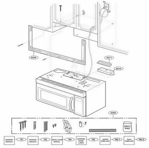 Installation Parts Diagram and Parts List for 80604 ABSESEA LG Range