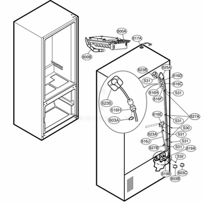 Ice Maker Parts Diagram and Parts List for 71012 ASWCSE0 LG Refrigerator