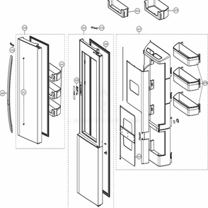 Refrigerator Door Diagram and Parts List for LSXC22486D ASBCNA3 LG Refrigerator