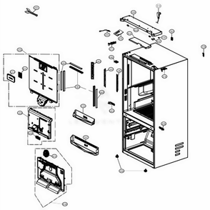 Case Parts Diagram and Parts List for LRFVS3006D ASBCNA1 LG Refrigerator