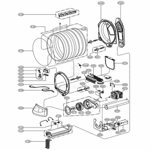 Drum And Motor Assembly Electric Type Diagram and Parts List for 61513 ASTESEU LG Washer Dryer Combo