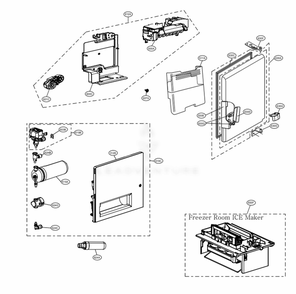Ice Maker And Ice Bin Parts Diagram and Parts List for LRFXC2416D ASBCNA0 LG Refrigerator
