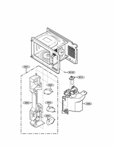 Latch Board Parts Diagram and Parts List for 72163992301  Kenmore Microwave