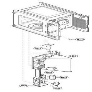 Latch Board Parts 1 Diagram and Parts List for 62462 CW1ESEA LG Wall Oven