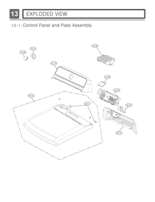 Control Panel And Plate Assembly Diagram and Parts List for DLE6100M ABMEEUS LG Dryer