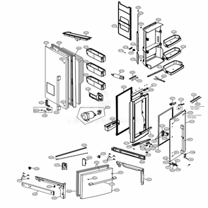 Door Parts Diagram and Parts List for LSFXC2496D ASBCNA0 LG Refrigerator