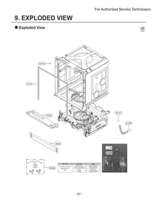 Diagram 1 Diagram and Parts List for LDFC2423V APZEEUS LG Dishwasher
