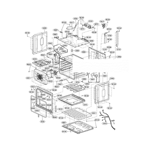 Lower Cavity Diagram and Parts List for LWD3081ST 00 LG Wall Oven