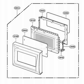 Door Parts Diagram and Parts List for MA7511W CW2EGSE LG Microwave