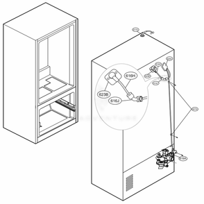 Valve And Water Tube Parts Diagram and Parts List for 73105 ASTCSE0 LG Refrigerator