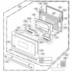 Door Parts Diagram and Parts List for ZSC2000FBB ABKLGEU LG Range