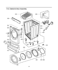 Cabinet And Door Assembly Diagram and Parts List for RN1044A AKOR LG Dryer