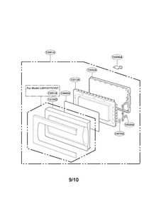 Door Parts Diagram and Parts List for LMH1017CVST01  LG Microwave