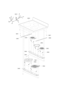 Cooktop Parts Diagram and Parts List for LDE3035SB  LG Range