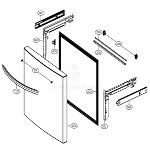 Door Parts 3 Diagram and Parts List for 75077 ASBCSE0 LG Refrigerator