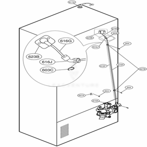 Valve And Water Tube Parts Diagram and Parts List for 72483 ASTCSE0 LG Refrigerator