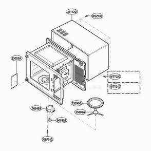 Oven Cavity Parts Diagram and Parts List for MT4110SPB CBKEWRP LG Wall Oven