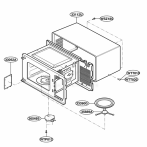 Oven Cavity Parts Diagram and Parts List for NNS431BL KBKEMAT LG Range