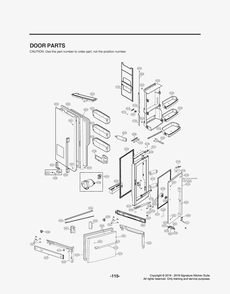 Door Parts Diagram and Parts List for GR-J266DSJM ASTCNA1 LG Refrigerator