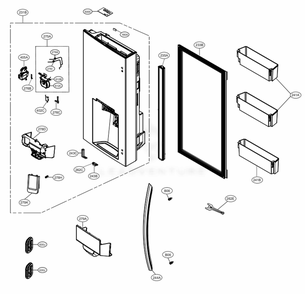 Door Parts 1 Diagram and Parts List for LRMDS3006D ASBCNA0 LG Refrigerator