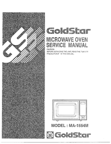 Microwave Oven Diagram and Parts List for MA-1554M  LG Microwave