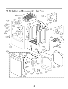 Cabinet And Door Assembly Diagram and Parts List for RN18A8ES8 ASSEEUS LG Dryer