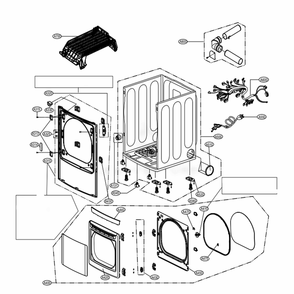 Cabinet And Door Assembly: Gas Type Diagram and Parts List for DLGY1702W ABWEEUS LG Dryer