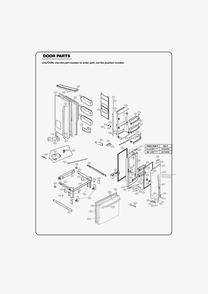 Door Parts Diagram and Parts List for GR-J318LQTM ASWCSE0 LG Refrigerator