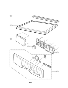 Control Panel And Plate Parts Diagram and Parts List for DLG2526W 00 LG Dryer