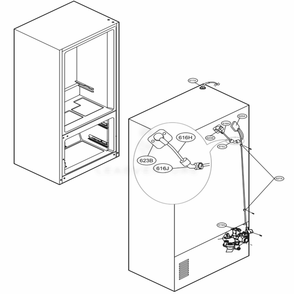 Valve And Water Tube Parts Diagram and Parts List for 73109 AWBCSE0 LG Refrigerator