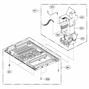 Base Plate Parts Diagram and Parts List for LMC1375SW CW1ELNA LG Wall Oven