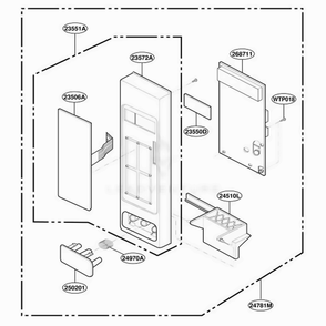Control Panel Parts Diagram and Parts List for JES1855PWH CW1EGEU LG Wall Oven