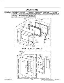 Door Parts Diagram and Parts List for MV1746ADL CS3ELGA LG Microwave