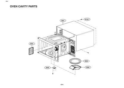 Oven Cavity Parts Diagram and Parts List for MSER2090S CSTELGA LG Miscellaneous