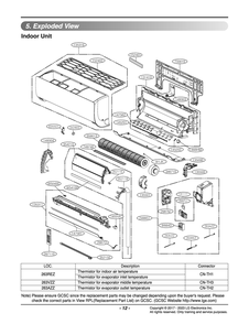 Indoor Unit Diagram and Parts List for S4NW18KP1DA AK6GEUS LG Air Conditioner