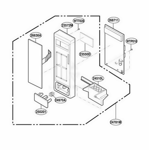 Controller Parts Diagram and Parts List for KM362W MWEWCF LG Range