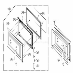 Door Parts Diagram and Parts List for LMV1831SS CFSELGA LG Range