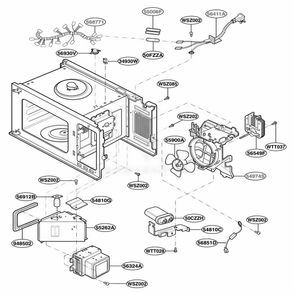 Interior Parts Diagram and Parts List for KCMS185JSS CSBEKAD LG Wall Oven